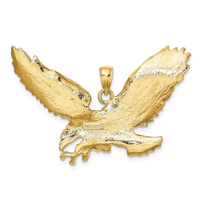 Goldia Charm Necklaces 14k Yellow Gold Eagle wBeak Touching Claws Charm