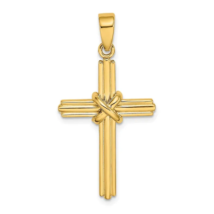 Goldia Charm Necklaces 14k Yellow Gold Polished X Center Cross Charm