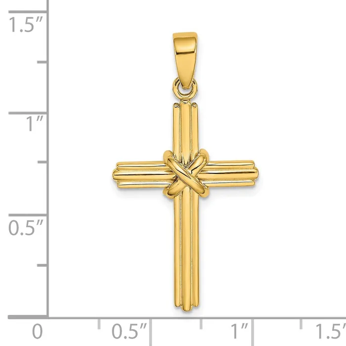 Goldia Charm Necklaces 14k Yellow Gold Polished X Center Cross Charm