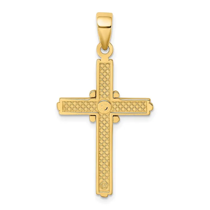 Goldia Charm Necklaces 14k Yellow Gold Polished X Center Cross Charm