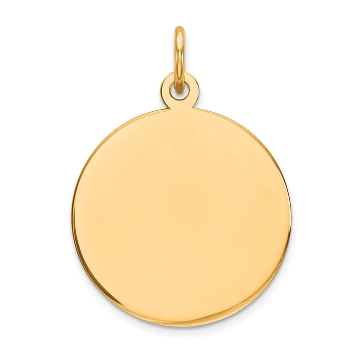 Goldia Charm Necklaces 14k Yellow Gold Round Disc Charm