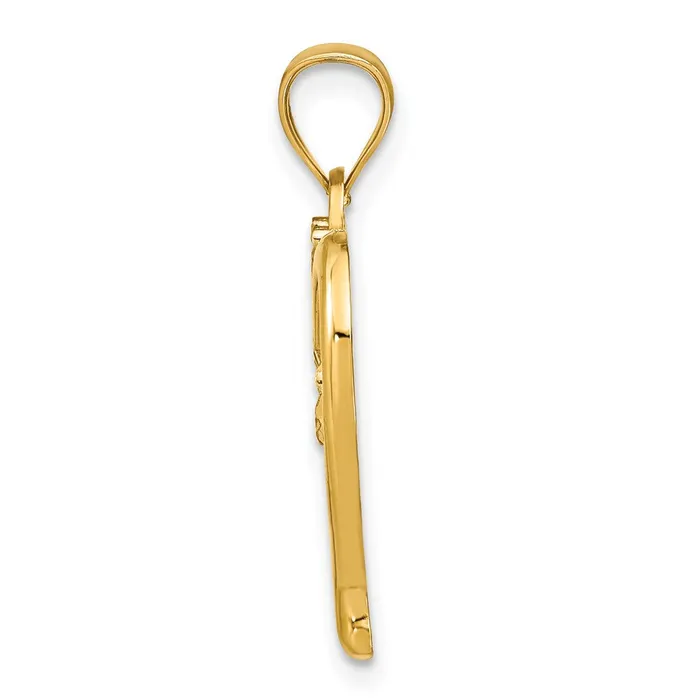 Goldia Charm Necklaces 14k Yellow u0026 Rhodium Gold wRhodium Diamondcut Heart Charm
