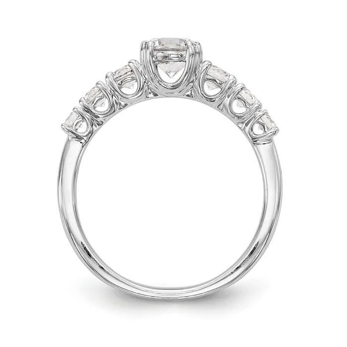 Goldiacom 14K White Gold Simulated Diamond Engagement Ring Rings