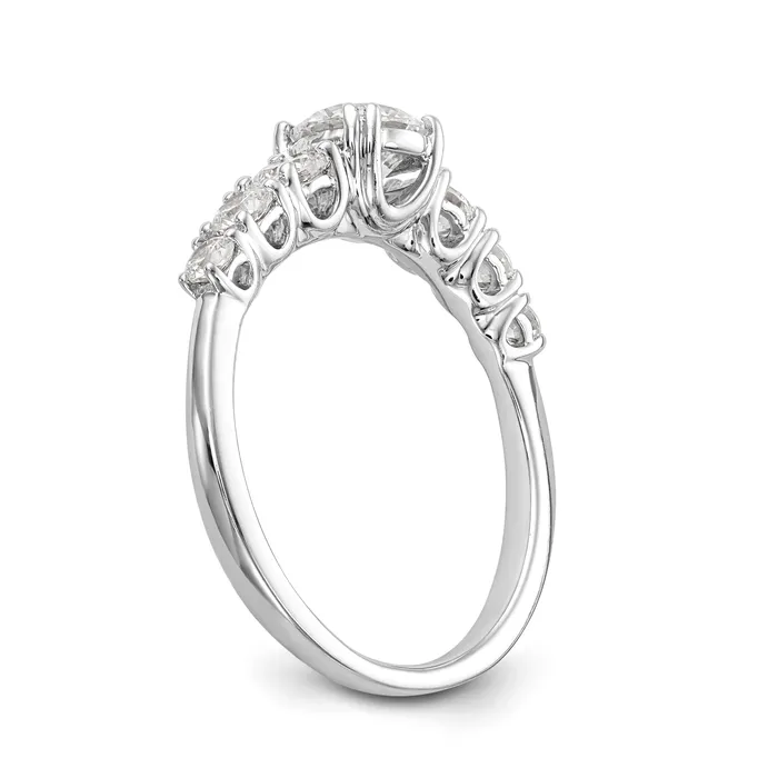 Goldiacom 14K White Gold Simulated Diamond Engagement Ring Rings