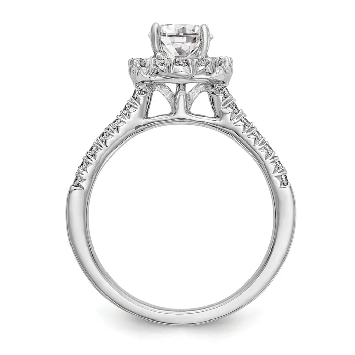 Goldiacom 14kw Oval Halo Simulated Diamond Engagement Ring Rings