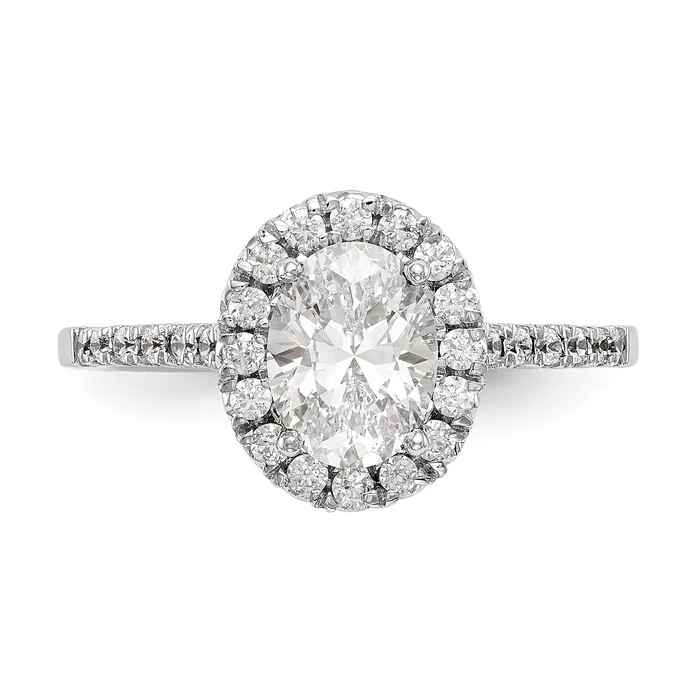Goldiacom 14kw Oval Halo Simulated Diamond Engagement Ring Rings