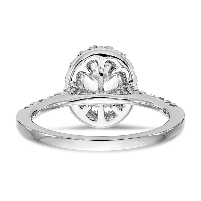 Goldiacom 14kw Oval Halo Simulated Diamond Engagement Ring Rings