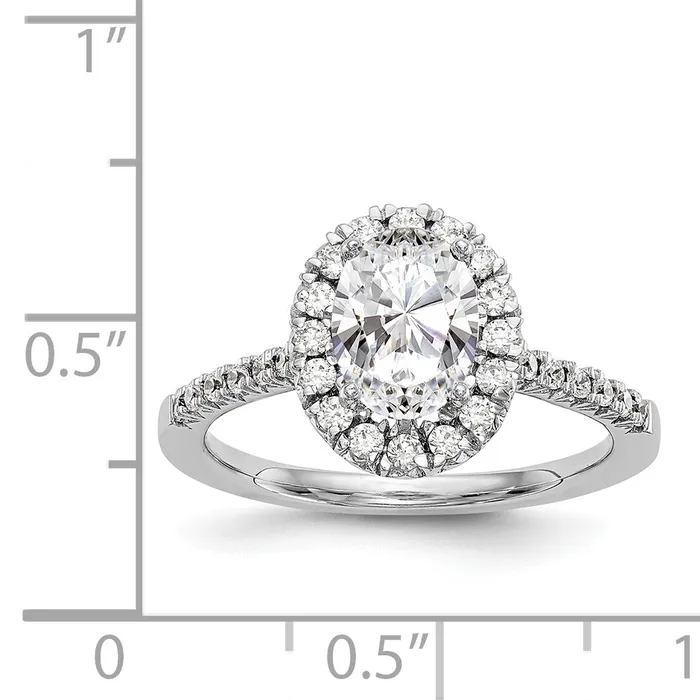 Goldiacom 14kw Oval Halo Simulated Diamond Engagement Ring Rings