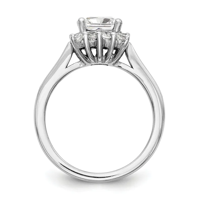 Goldiacom 14kw Princess Halo Engagement Simulated Diamond Ring Rings