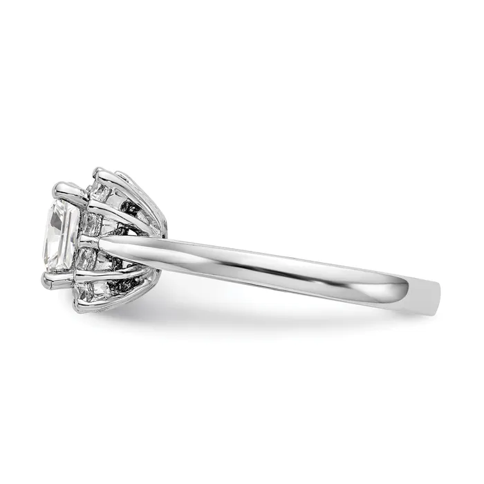 Goldiacom 14kw Princess Halo Engagement Simulated Diamond Ring Rings