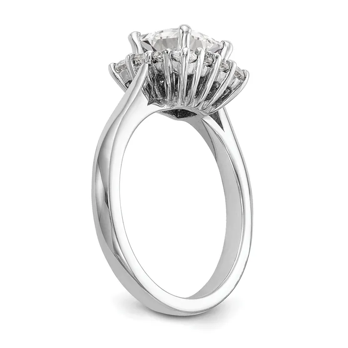 Goldiacom 14kw Princess Halo Engagement Simulated Diamond Ring Rings