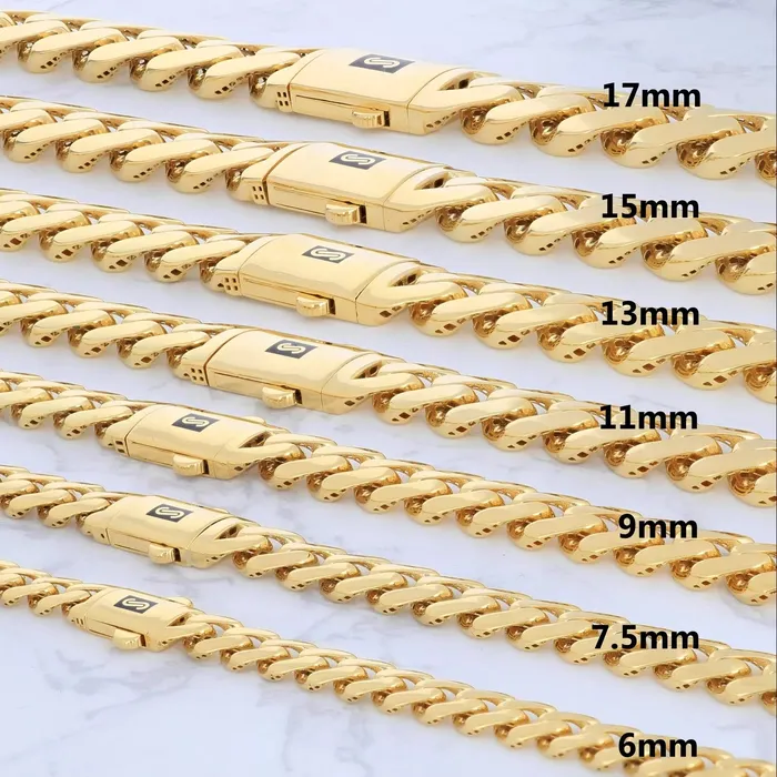 Goldiacom Bracelets 10K Yellow Gold Miami Cuban Royal Monaco Chain Bracelet 5mm20mm 6 7 8 9