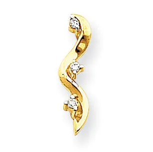 Goldiacom Necklaces 14k AAA Diamond three stone pendant