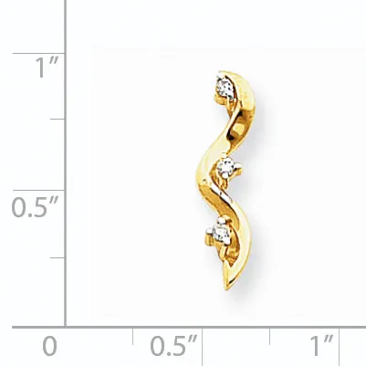 Goldiacom Necklaces 14k AAA Diamond three stone pendant
