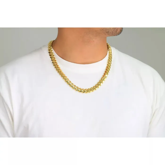 Goldiacom Necklaces 14k Yellow Gold Royal Monaco Miami Cuban Link 6mm Chain Pendant Necklace 30