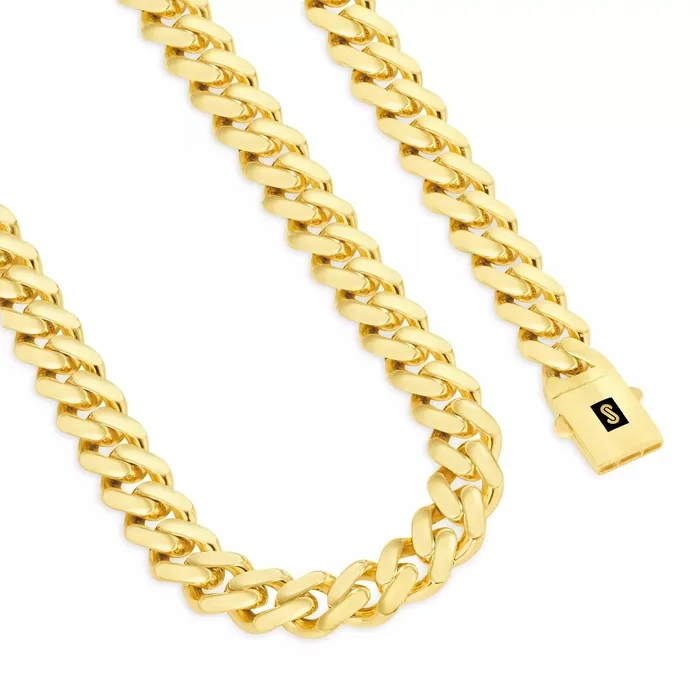 Goldiacom Necklaces 14k Yellow Gold Royal Monaco Miami Cuban Link 6mm Chain Pendant Necklace 30