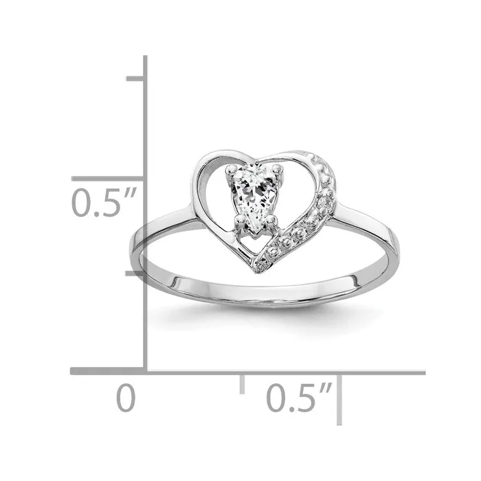Goldiacom Rings 14k White Gold 5x3mm Pear Cubic Zirconia A Real Diamond ring