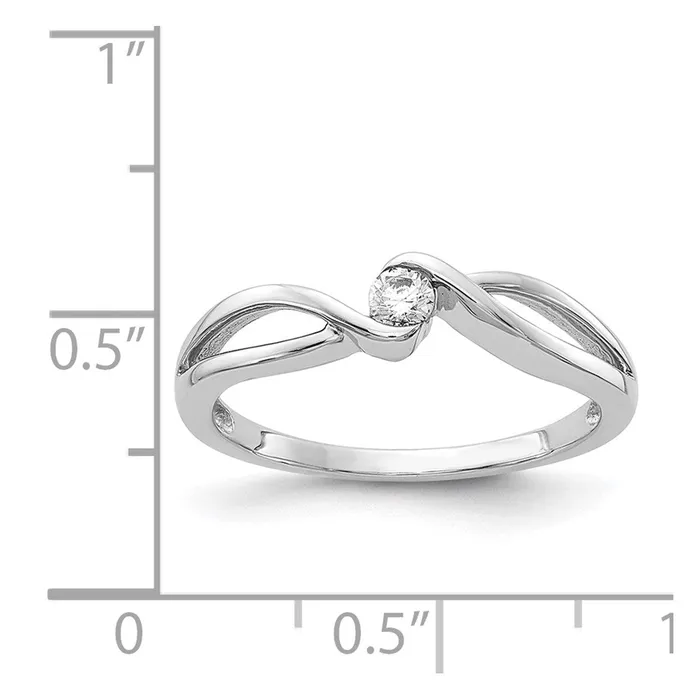 Goldiacom Rings 14kt White Gold Polished Real Diamond Ring