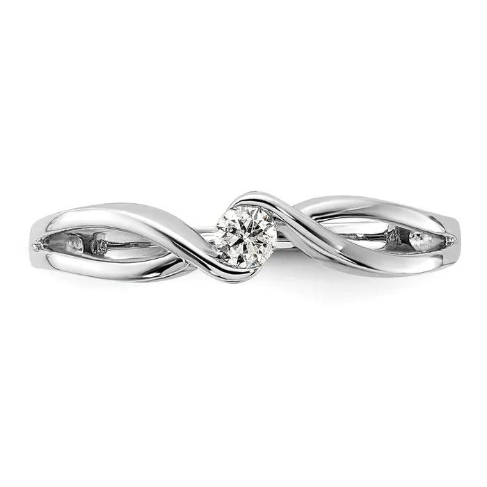 Goldiacom Rings 14kt White Gold Polished Real Diamond Ring