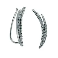 Goldia Earrings 02 CT TW Diamond Split Curve Crawler Earrings in Sterling Silver Goldia Earrings 02 CT TW Diamond Split Curve Crawler Earrings in Sterling Silver