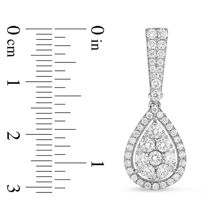 Goldia Earrings 1 CT TW Composite Diamond Teardrop Frame Drop Earrings in 14K White Gold Goldia Earrings 1 CT TW Composite Diamond Teardrop Frame Drop Earrings in 14K White Gold