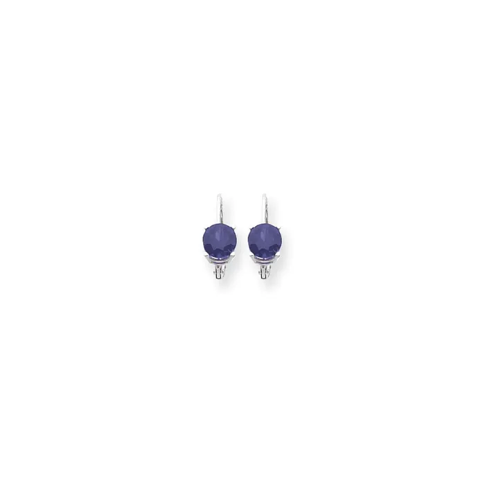 Goldia Earrings 14k White Gold 6mm Tanzanite leverback earring