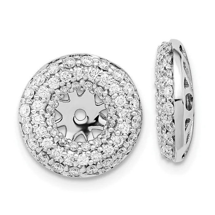 Goldia Earrings 14k White Gold Real Diamond Earring Jackets