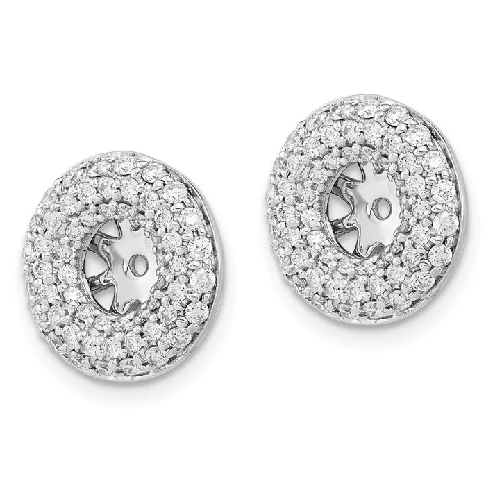 Goldia Earrings 14k White Gold Real Diamond Earring Jackets