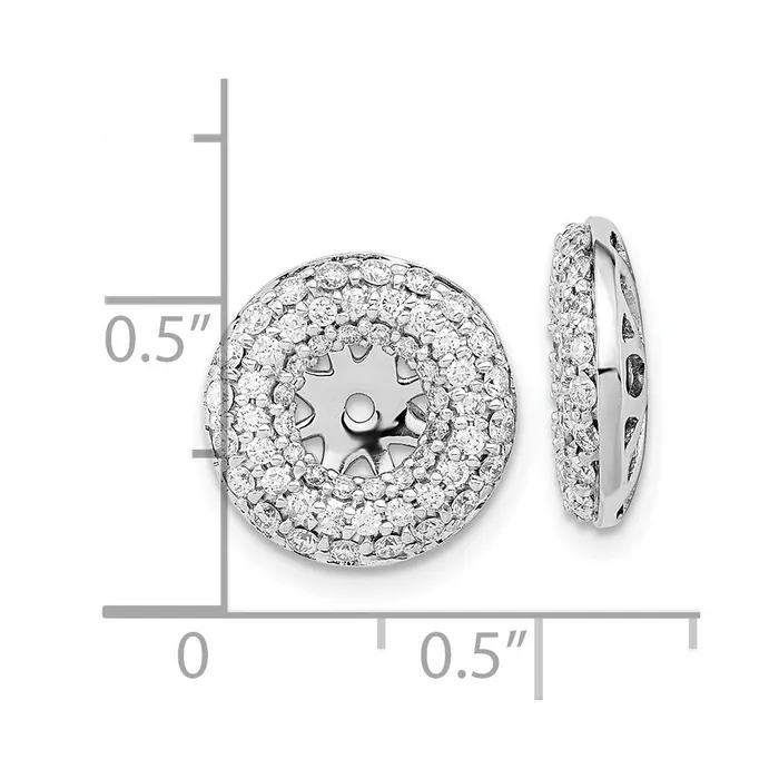 Goldia Earrings 14k White Gold Real Diamond Earring Jackets