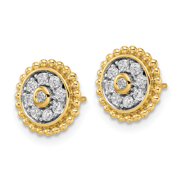 Goldia Earrings 14k Yellow Gold 13 Ct Lab Grown Diamond VSSI G Circle Post Earrings