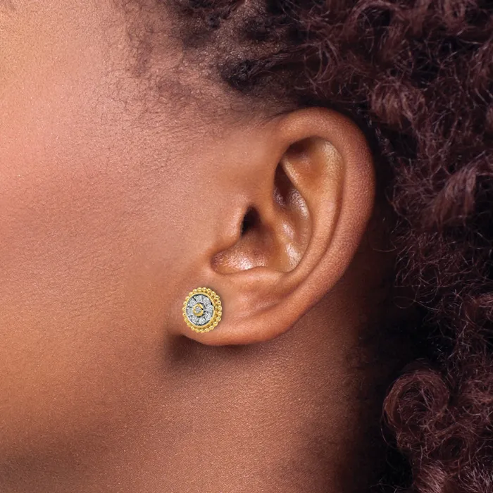 Goldia Earrings 14k Yellow Gold 13 Ct Lab Grown Diamond VSSI G Circle Post Earrings