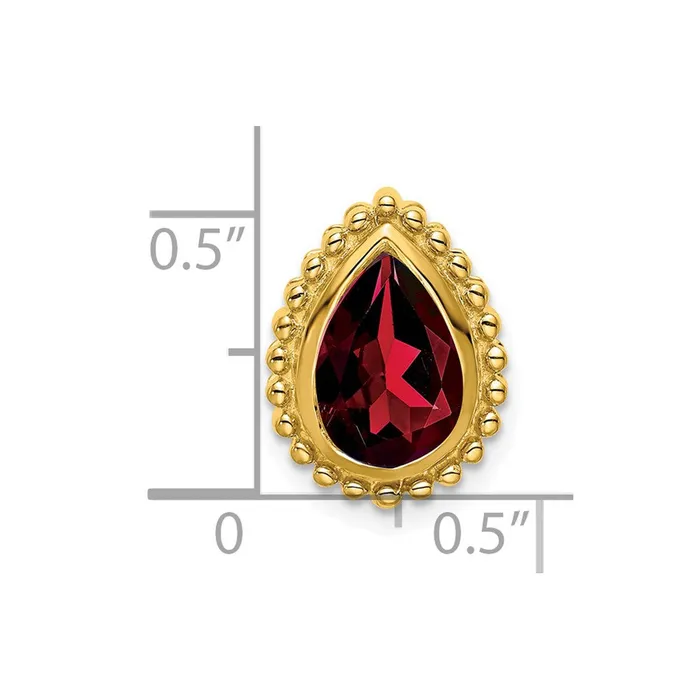 Goldia Earrings 14K Yellow Gold Pear Garnet Chain Slide