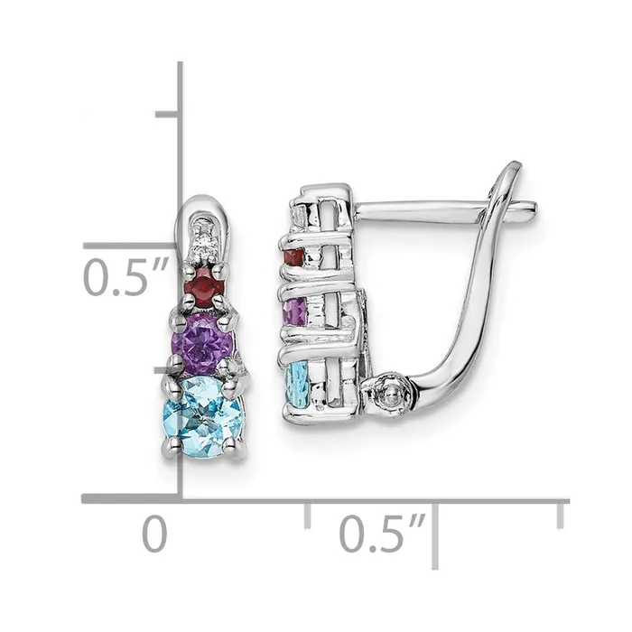 Goldia Earrings Sterling Silver RHplated 93tw LSBTAMGAWT Hinged Earrings