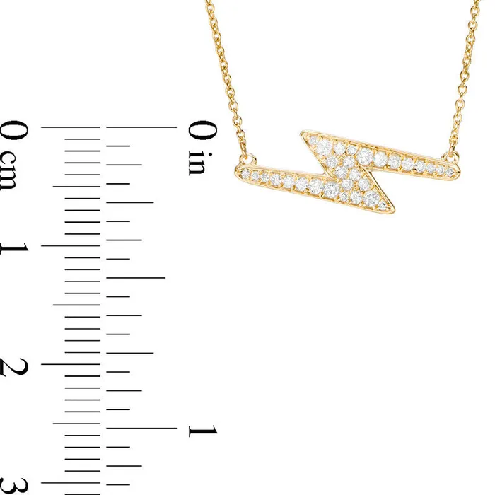 Goldia Necklaces 025 CT TW Natural Diamond Lightning Bolt Necklace in 10K Yellow Gold Goldia Necklaces 025 CT TW Natural Diamond Lightning Bolt Necklace in 10K Yellow Gold