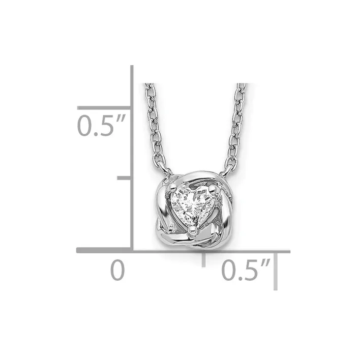 Goldia Necklaces 14k White Gold Heart Shaped Real Diamond Necklace