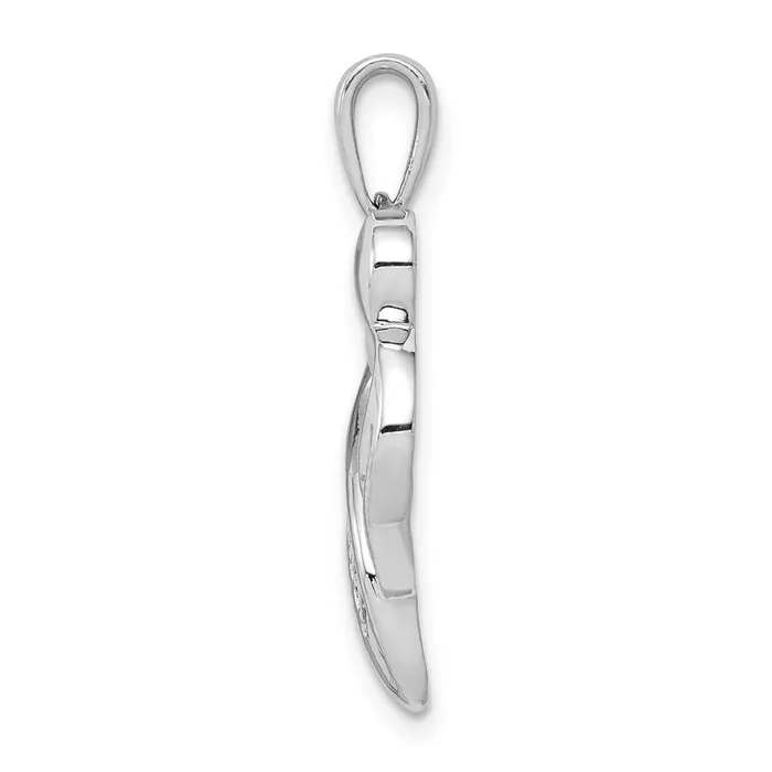 Goldia Necklaces 14k White Gold Real Diamond MOM Heart Pendant