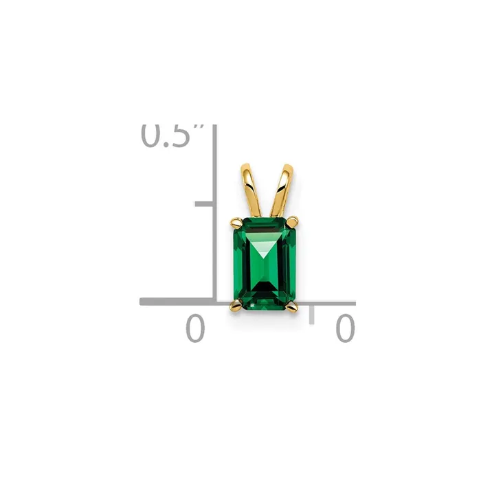 Goldia Necklaces 14K Yellow Gold 6x4mm Emerald Cut Mount St Helens pendant