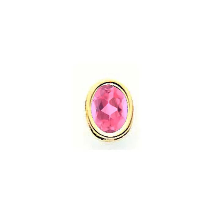 Goldia Necklaces 14k Yellow Gold 8x6mm Oval Pink Tourmaline bezel pendant