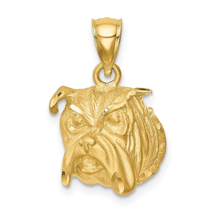 Goldia Necklaces 14k Yellow Gold Diamondcut Dog Face Pendant