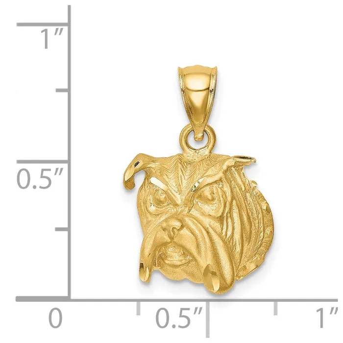 Goldia Necklaces 14k Yellow Gold Diamondcut Dog Face Pendant