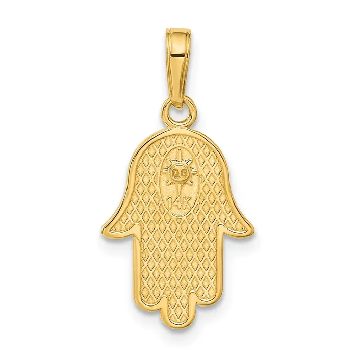 Goldia Necklaces 14k Yellow Gold Jewish Hand of God wStar of David Pendant