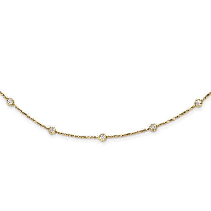 Goldia Necklaces 14K Yellow Gold True Origin Lab Grown Real Diamond VSSI D E F Fancy Station Necklace Goldia Necklaces 14K Yellow Gold True Origin Lab Grown Real Diamond VSSI D E F Fancy Station Necklace