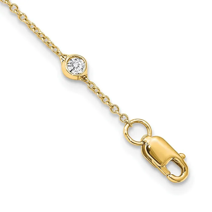 Goldia Necklaces 14K Yellow Gold True Origin Lab Grown Real Diamond VSSI D E F Fancy Station Necklace