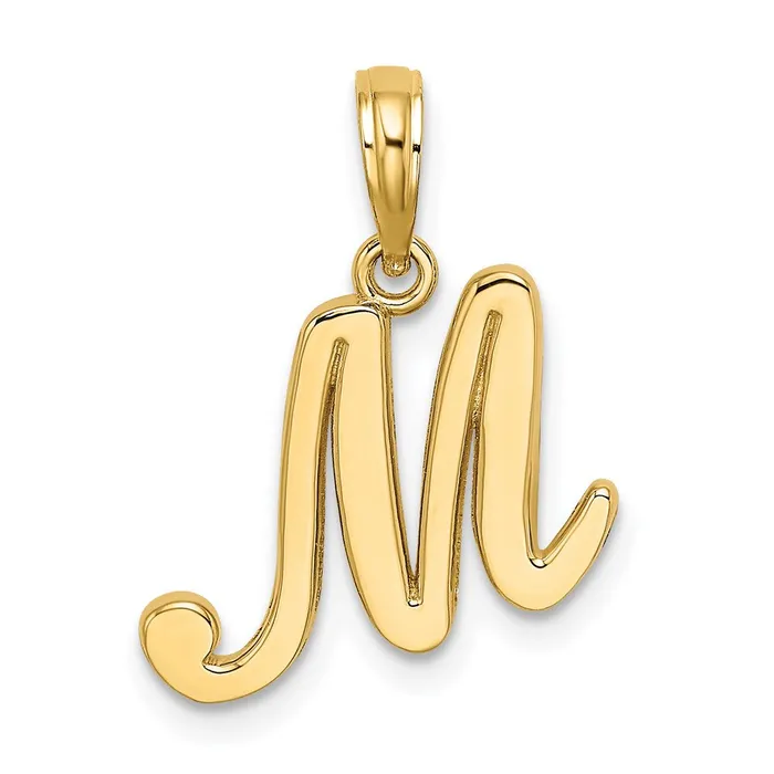 Goldia Necklaces 14k Yellow GoldY Script Letter M Initial Pendant