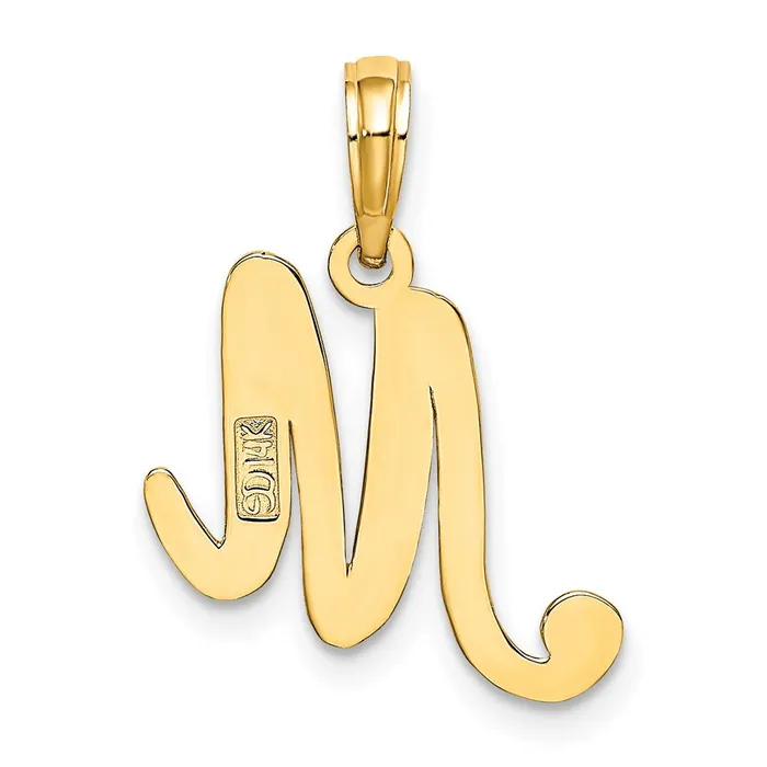 Goldia Necklaces 14k Yellow GoldY Script Letter M Initial Pendant