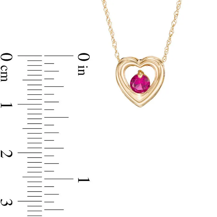 Goldia Necklaces 40mm LabCreated Ruby Heart Pendant in 10K Yellow Gold Goldia Necklaces 40mm LabCreated Ruby Heart Pendant in 10K Yellow Gold