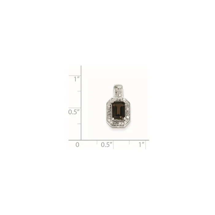 Goldia Necklaces Sterling Silver Diamond u0026 Smoky Quartz Pendant