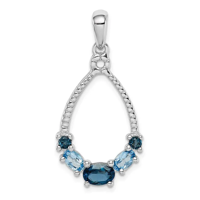 Goldia Necklaces Sterling Silver Rhodplat London blue and LB topaz Pendant