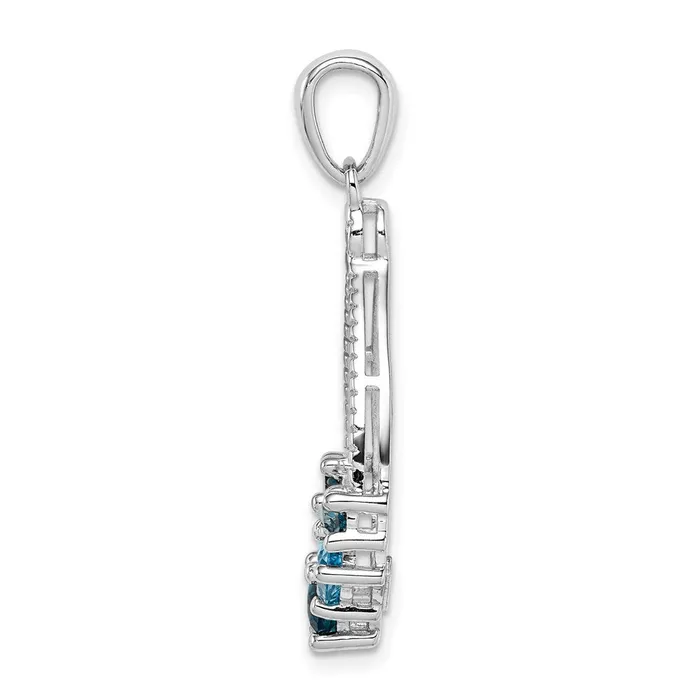 Goldia Necklaces Sterling Silver Rhodplat London blue and LB topaz Pendant