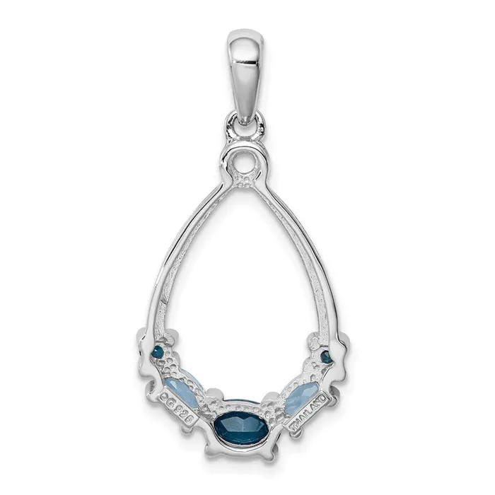 Goldia Necklaces Sterling Silver Rhodplat London blue and LB topaz Pendant